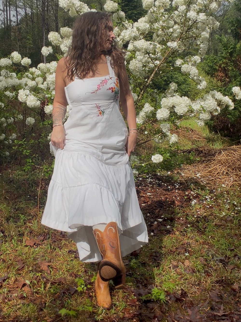 1970s Young Edwardian Cotton Dress - Picture 2 of 7